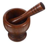 Luxshiny Pilon à Ail en Bois de Jujubier Bol Pratique pour Écraser L'Ail, Ustensile la Cuisine Bois pour Préparation Culinaire Maison