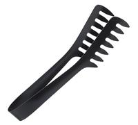 Luxshiny Pince à Pâtes en Acier Inoxydable 1.0mm Noire Polie Miroir, Ustensile Cuisine Professionnel pour Buffet, Pince Alimentaire Résistante la Chaleur, pour Spaghetti et Service