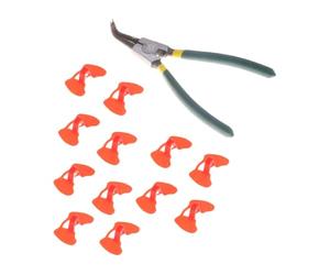 Luxshiny Pince en Acier Allié 12 Lunettes Anti-picage sans Broche Taille Moyenne pour Poules, Outil Pratique pour Élevage de Volailles, Protège Pattes et Œufs, Couleur Aléatoire