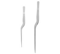 Luxshiny Pincettes De Cuisine En Acier Inoxydable 2 Pièces Pincettes Décalées Pinces Alimentaires Avec Pointes Dentelées De Précision Pinces De Chef Professionnelles Pour Le Placage Et Le