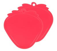 Luxshiny Planche à découper rouge Planche à découper rouge Petites planches à découper Planche à découper en plastique Tapis de découpe de fruits en forme de fraise : plateaux à outils Planche à
