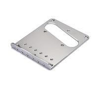 Luxshiny Plaque de Guitare Électrique Argenté en Acier, Facile à Installer, Compatible Guitares Électriques et Cigar Box, Dimensions 98x80x11mm, Accessoire de Remplacement pour Pont Tl