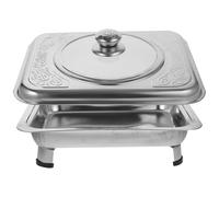 Luxshiny Plat Inox Rectangulaire Couvercle Transparent pour Buffet de Plats à Réchaud et Service en Restauration