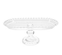 Luxshiny Plateau à Fruits en Verre sur Pied Ovale, Assiette à Dessert pour Collation et Banquet, Présentoir à Gâteaux Décoratif pour Salon