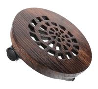 Luxshiny Plateau à roulettes pour Pot de Fleurs Rond en Bois Massif Épais, Diamètre 21 Cm, Base de Jardinière avec Frein, Support Mobile pour Plantes D’intérieur et Extérieur, Chariot
