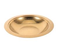 Luxshiny Plateau de Communion Doré 13,78 Pouces Rond en Acier Inoxydable | Surface Lisse sans Couture, Bord Doux Ergonomique, pour Culte Dominical et Service D’église