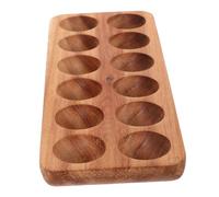 Luxshiny plateau d'oeufs servir Porte-œufs Poulet afficher comptoir plateau organisateur d'oeufs présentoir à oeufs en bois distributeur d'oeufs rack de stockage des œufs Acacia Brun