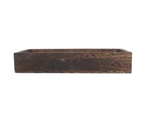 Luxshiny Plateau en Bois Ton Café pour Lampe Bocal, Décor Rustique et Ferme, Plateau de Service Polyvalent pour Ambiance Élevée et Décoration D'entrée