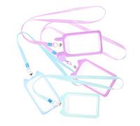 Luxshiny Pochette pour Cartes D'identité en Silicone 4 Pièces avec Lanière Porte-badge Rétractable, Protection Sécurisée pour Bureau et Voyage Couleur Aléatoire