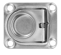 Luxshiny Poignée De Pont Carrée 44X38mm en Acier Inoxydable avec Anneau pour Trappe De Bateau, Accessoire pour Kayak Et Meubles, Design Moderne Et Fonctionnel