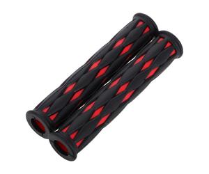 Luxshiny Poignées de Rechange Antidérapantes pour Moto et Vélo Électrique, Housses de Guidon en Caoutchouc Rouge Compatibles Leviers de Frein et Embrayage, Protège-guidons Confortables