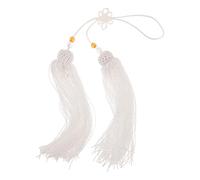 Luxshiny Pompon D'épée Traditionnel Blanc en Tissu pour Pratique du Sabre Taichi, Accessoire Arts Martiaux Résistant à l'usure et Décoratif pour Entraînements et Spectacles