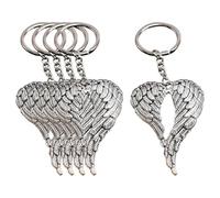 Luxshiny Porte-Clés Anges 5Pcs Soi-Même Breloques Ailes d'Ange en Alliage de Zinc pour Décoration Voiture et Fête d'Anniversaire