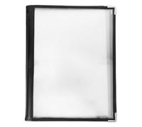 Luxshiny Porte-Menus 8 Pages 16 Vues en Plastique Transparent Coins Blancs, Couverture de Menu pour Bars, Hôtels et Salons de Thé