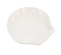 Luxshiny Porte-sachet de thé en céramique en forme de coquillage - Repose-cuillère - Plateau à sachets de thé - Plat à assaisonnement - Plat à sushis - Plat à apéritif pour sachet de thé, sauce et