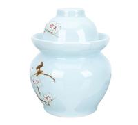 Luxshiny Pot Céramique pour Marinades Et Conserve De Légumes Jarre Traditionnelle pour Kimchi avec Couvercle Hermétique Rangement Pratique pour Cuisine Design Vintage pour Maison