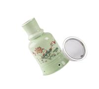 Luxshiny Pot de Massage à Gratter, Boîte à Moxa Portable en Céramique Verte, Moxibustion et Massage Synchronisés, Léger, Ergonomique, pour Soins du Corps