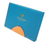 Luxshiny Protecteur de Certificat, Couverture de Document en Cuir Bleu, Format, Rangement Photo et Certificat, Protection des Documents, pour Paquet à Main et Mallette, Bébé