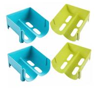 Luxshiny Rack Empilable 4 Pièces pour Rangement Réfrigérateur Bac de Conservation, Texture Fine, Usage pour Stockage Canettes et Bouteilles, Accessoire la Cuisine