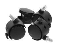 Luxshiny Remplacement des roues de chaise de bureau, 4Pcs, PP noir, rotation flexible, tige filetée M8 x 13 mm, roulettes pivotantes 1,5 pouce, pour bureau et maison
