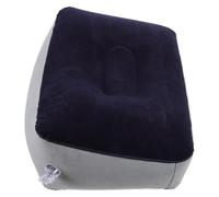 Luxshiny Repose-Pieds Gonflable Portable Bleu Gris en PVC, Système de Gonflage Rapide, Antidérapant, Accessoire pour Avion, Train à Grosse Vitesse et Camping, Coussin de Voyage Léger et