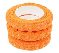 Luxshiny Ruban Adhésif Décoratif Confortable Orange en Dentelle de Coton 3 Rouleaux et Design Délicat Léger pour Cartes et Journaux