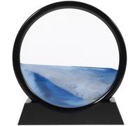 Luxshiny Sablier Décoratif 3D Bleu Sable Magique Fluide, Design Élégant en Abs et Verre, pour Étagère ou Porche, Objet Relaxant et Esthétique pour Bureau