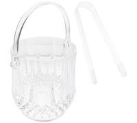 Luxshiny Seau à Glace Transparent 1000ml Pinces Assorties, Récipient à Glaçons Portable pour Bar et Fête, Seau à Vin Multifonctionnel en Plastique Solide, pour Cocktails et Réceptions