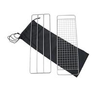 Luxshiny Set 3 Pièces de Grilles Barbecue en Acier Inoxydable Noir, Répartition Uniforme Chaleur, Sécurisé, pour Cuisson Camping sur Cou de Poulet et Poisson