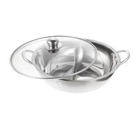 Luxshiny Set de 1 Pot à Double Face en Acier Inoxydable avec Couvercle, Design à Double Compartiment pour Cuisson Rapide la Maison en Famille