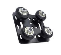 Luxshiny Set de Poulies et Plaques Coulissantes pour Imprimante Compatible Profils Aluminium Slot Résistant à Lusure avec Roues Noires Montage Facile pour Portique
