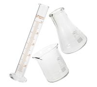 Luxshiny Set de Verrerie pour Laboratoire et Flacon Conique Comprenant Bécher Scientifique en Verre Fiable et Facile à Nettoyer, Cylindre Gradué pour Sciences et Chimie