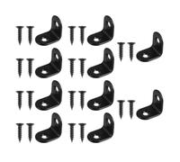 Luxshiny Sets de Équerres d'angle en Acier Inoxydable Noir Lot de 18 Solides et Faciles à Utiliser, avec 2 Trous Support d'angle à 90 Degrés pour Meubles pour Fenêtres et Écrans