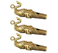 Luxshiny Sifflets en Cuivre D'éléphant 3 Pièces, Porte-clés Décoratif Volume, pour Activités Extérieures et Arbitres