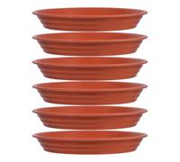 Luxshiny Soucoupes pour Plantes en Pot Lot de 6 Rondes 22 CM Plastique Résistant Couleur Terre Cuite Bac Récupération Eau pour Jardinières Grands Pots Intérieur Extérieur
