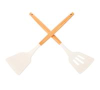 Luxshiny Spatules en Silicone Antiadhésives et Résistantes Manche en Bois Ensemble de 2 Cuisson sans Rayures Cuisine Quotidienne