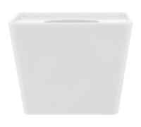 Luxshiny Station de Microphone sans Fil Cube Blanc en Mousse et Plastique, Housse de Drapeau Micro pour Interview, Accessoire Journaliste, Adaptée Conférences et Reportages