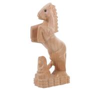 Luxshiny Statue De Cheval en Bois Sculpture D'Étalon Cabré Sculptée À La Main - Art Animalier Rustique De Ferme pour Salon Bureau Ou Décoration D'Intérieur Occidentale