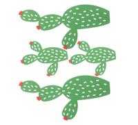 Luxshiny Stickers Muraux en Mousse Décor Adorable Lot de 4 Forme Cactus et Plantes Vertes, Résistants à L'usure et Faciles à Nettoyer pour Chambre D'garçon et Filles ou Salle de Bain