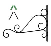 Luxshiny Support Mural en Fer Noir Robuste et Antirouille Décoration Simple et Pratique Suspendre de Pots de Fleurs et Lanternes, pour Intérieur et Patio