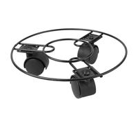 Luxshiny Support pour Pots de Fleurs en Métal Noir Roues, Design Esthétique Rond, Mobile et Réduit Les Dommages Causés Gel, pour Patio et Intérieur