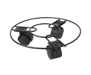 Luxshiny Support pour Pots de Fleurs en Métal Noir Roues, Design Esthétique Rond, Mobile et Réduit Les Dommages Causés Gel, pour Patio et Intérieur