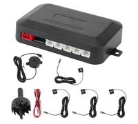 Luxshiny Système de Capteurs de Stationnement 12v pour Voiture, Alarme Sonore de Recul avec 4 Détecteurs, Avertisseur Sonore Automatique, Noir, Détection Précise 0,3-2,5 M, Sécurité
