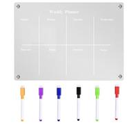Luxshiny Tableau Magnétique Calendrier Magnétique Effaçable à Sec en Acrylique avec Stylos pour Organiser Tâches et Planning pour Listes et Rappels pour Porte de Réfrigérateur
