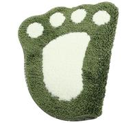 Luxshiny Tapis de Sol de Salle de Bain Absorbant en Polyester Vert Motif Empreinte de Pied, Antidérapant et Résistant à l'usure, Décoration Intérieure