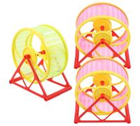 Luxshiny Tapis Roulant Couleur Aléatoire pour Hamster en Plastique Silencieux 3 Pièces, Roue d'exercice Saine Sportif pour Chinchillas et Petits Animaux pour Famille et