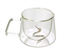 Luxshiny Tasse à Café ou Saint-valentin en Verre Résistant la Chaleur Double Paroi Lisse et Isolation Thermique pour Anniversaire