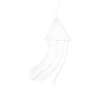 Luxshiny Tenture Murale Attrape-rêves Triangulaire Blanc avec Œil Mauvais en Macramé Tissé, Décoration Bohème Artisanale pour Chambre et Nurserie, Ornement Mural Polyvalent