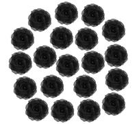 Luxshiny Têtes de Roses Artificielles Noires 6 Cm, Lot de 20 Mini Fleurs en Soie pour Bricolage, Décoration Mariage, Accessoires Coiffure et Décor Intérieur
