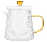 Luxshiny Théière Infuseur 450 Ml en Verre Borosilicate Épais, Poignée Dorée, Supporte Haute Température, pour Usage Bureau et Maison, Bouilloire Portable Design